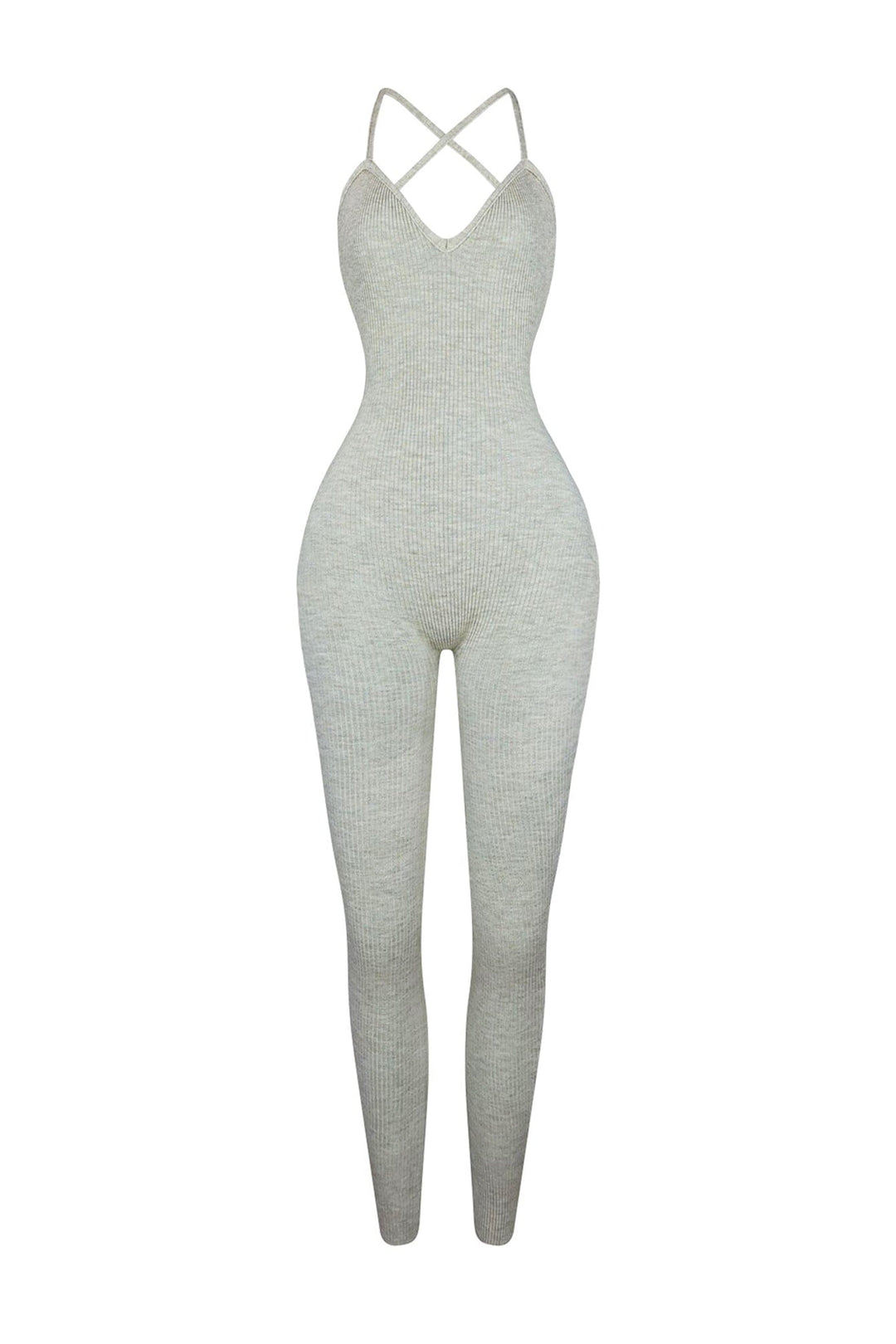 Archives Ribbed Open Back Jumpsuit