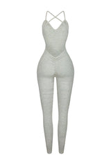 Archives Ribbed Open Back Jumpsuit