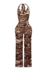 So Chic Mesh Halter Jumpsuit