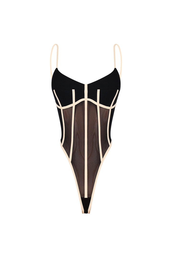 Hecate Sheer Mesh Panel Bodysuit