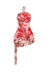 Rosefall Asymmetry Mini Dress