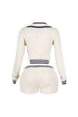 10 Out Of 10 Knit Collared Top &amp; Shorts SET