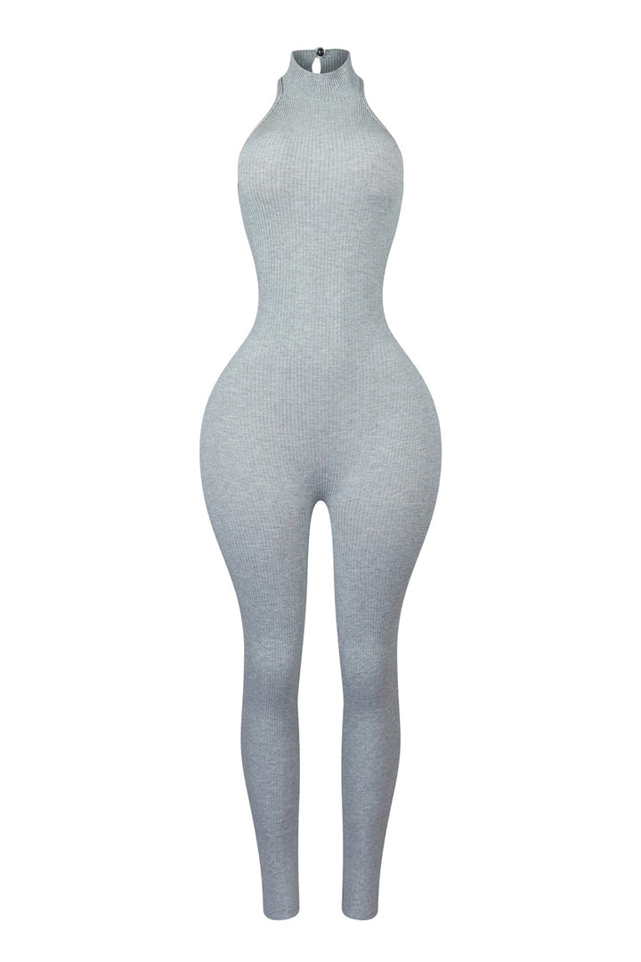 Miles Mock Neck Lace Up Jumpsuit