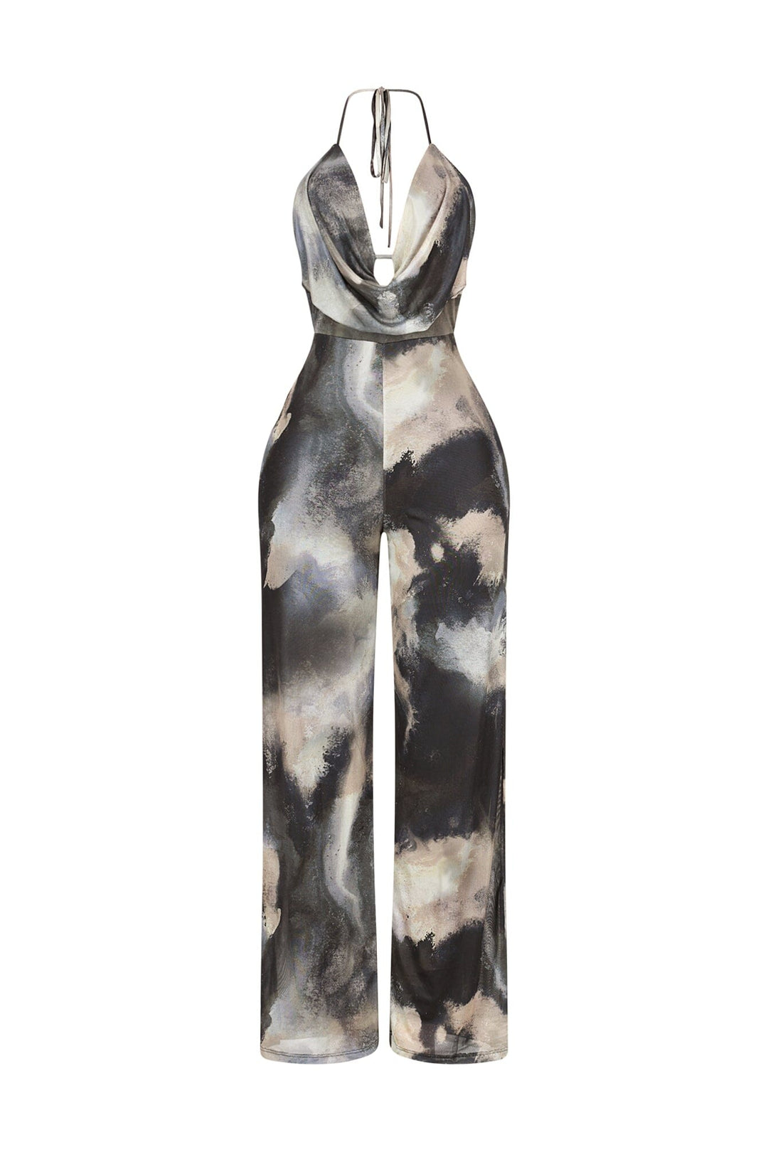 Earthbound Olive Mesh Print Jumpsuit