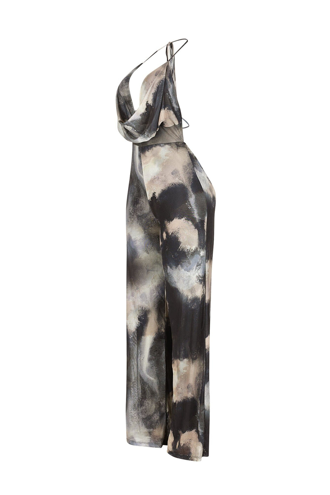 Earthbound Olive Mesh Print Jumpsuit