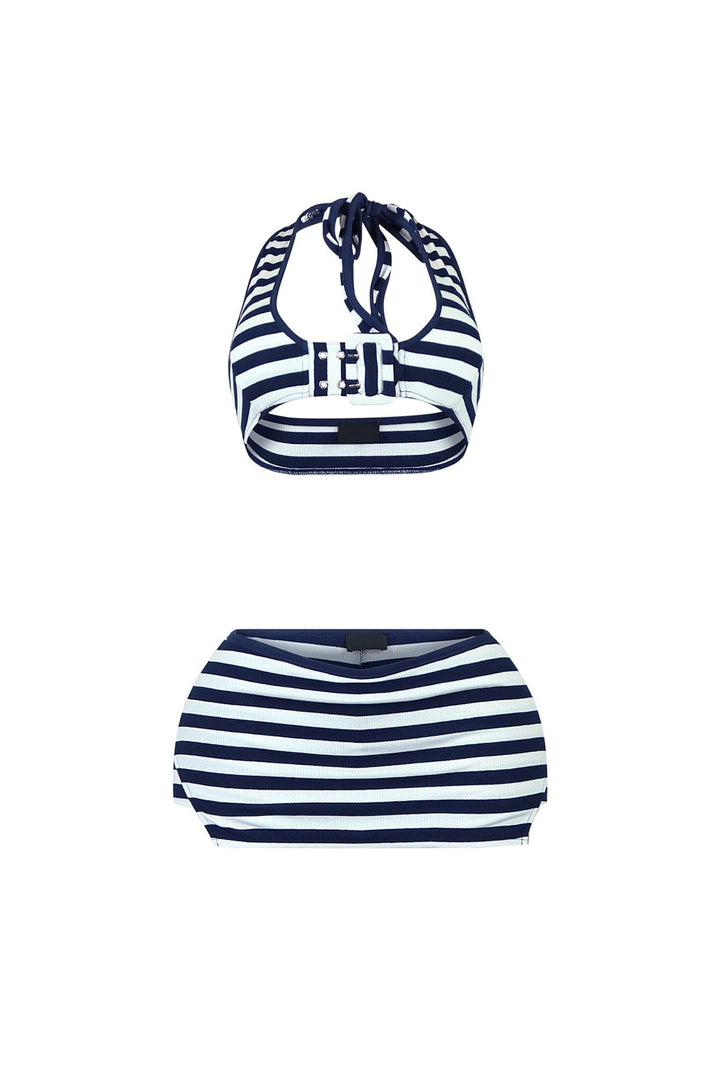 Leilani Striped Halter Top &amp; Skort SET