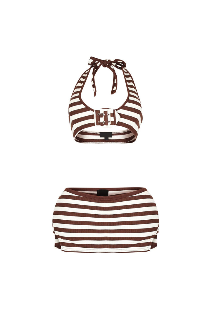 Leilani Striped Halter Top &amp; Skort SET