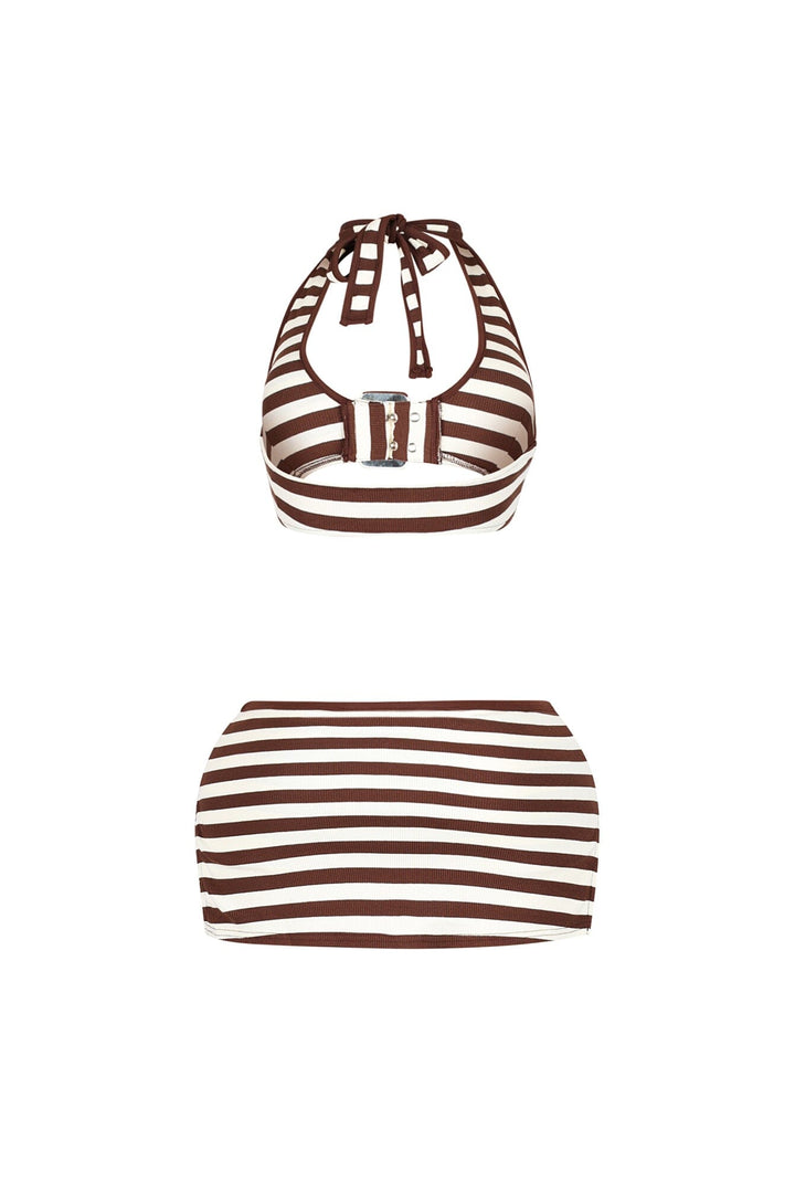 Leilani Striped Halter Top &amp; Skort SET