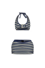 Leilani Striped Halter Top &amp; Skort SET