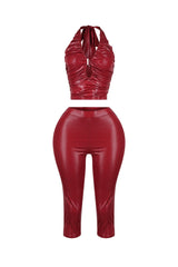 Linea U Cut Halter &amp; Capri SET