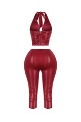 Linea U Cut Halter &amp; Capri SET