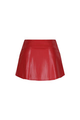 Rush Into Pleated Leather Skirt