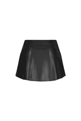 Rush Into Pleated Leather Skirt