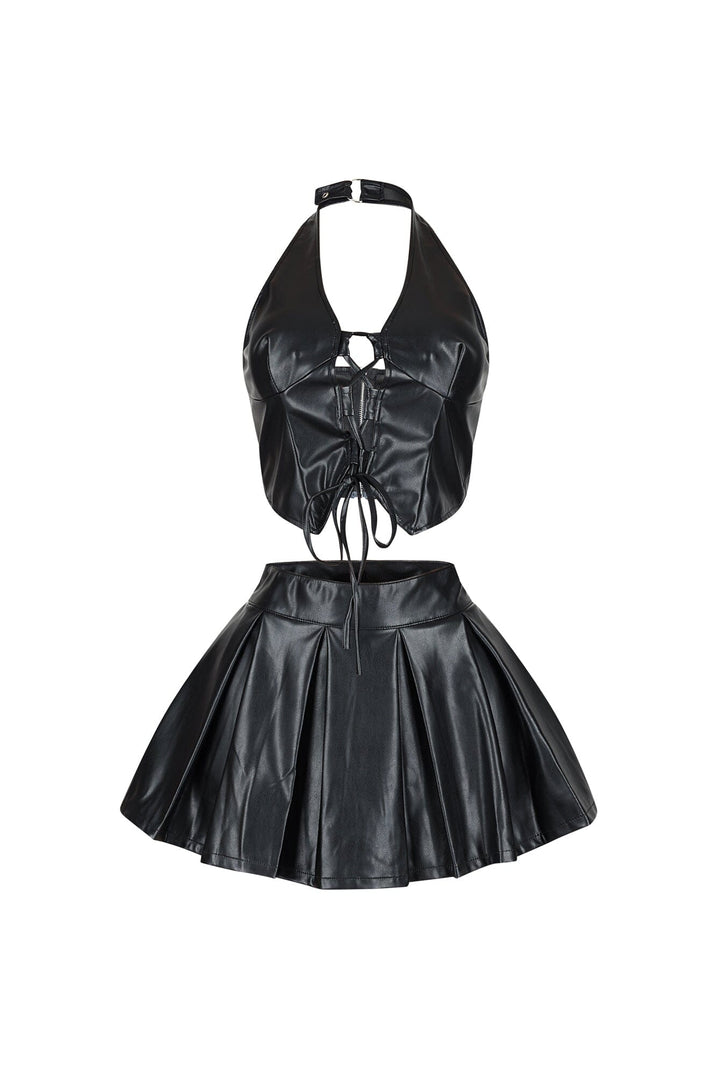 Girly Concept PU Skirt SET