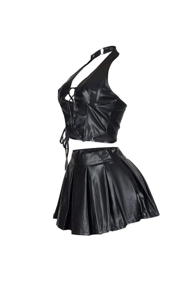 Girly Concept PU Skirt SET