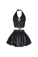 Girly Concept PU Skirt SET