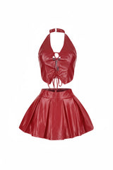 Girly Concept PU Skirt SET