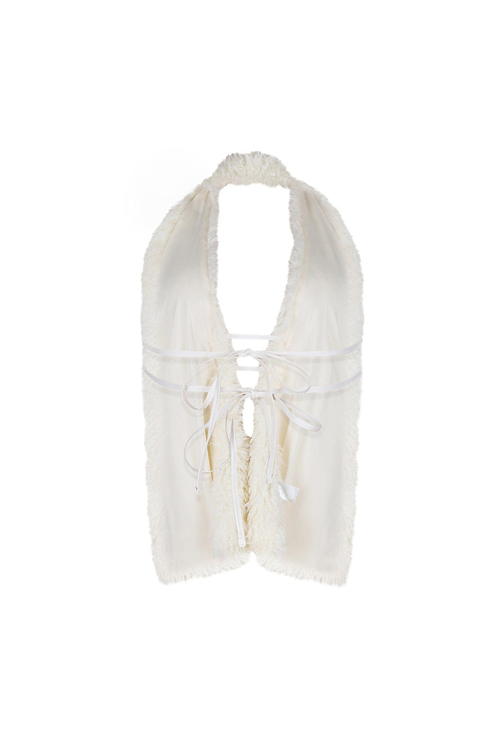Sugar Puff Fur Halter Vest