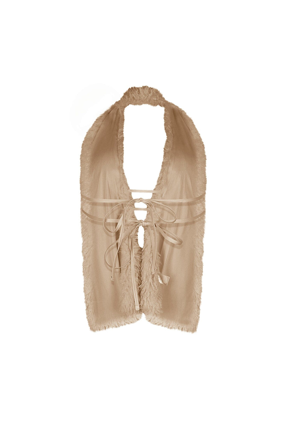 Sugar Puff Fur Halter Vest