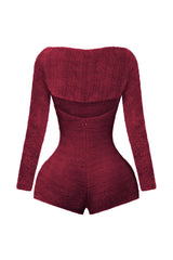 Harvey Fuzzy Knit Romper With Bolero SET