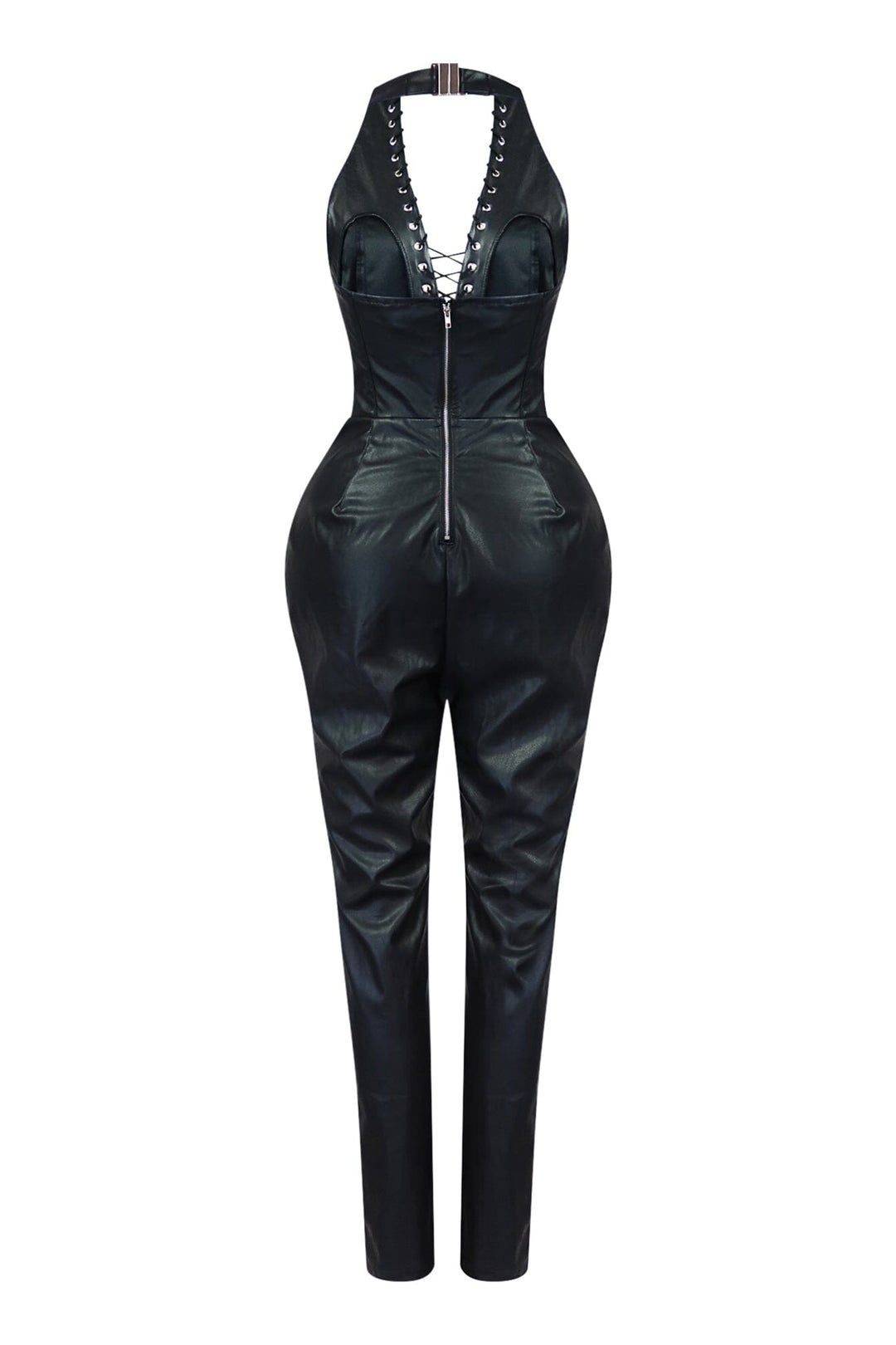 Finley PU Halter Jumpsuit