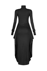 Lazy Noon Thumbhole Mock Neck Maxi Dress