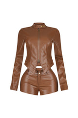 Dominance Duo PU Jacket &amp; Shorts SET