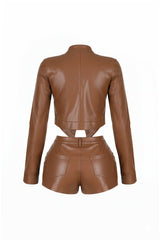 Dominance Duo PU Jacket &amp; Shorts SET