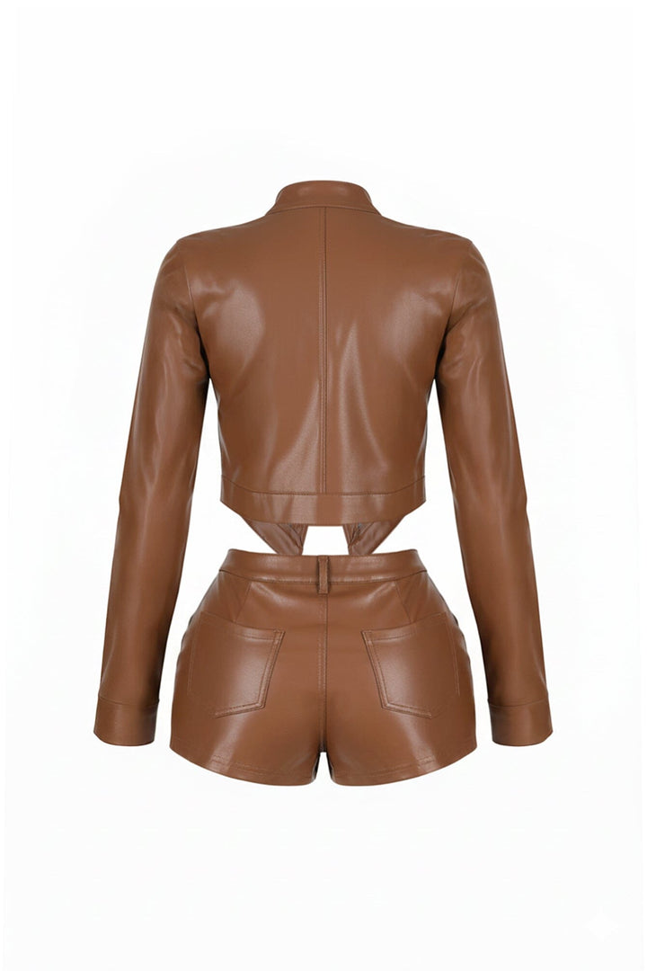 Dominance Duo PU Jacket &amp; Shorts SET