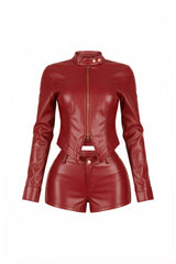 Dominance Duo PU Jacket &amp; Shorts SET