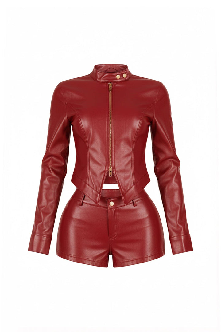 Dominance Duo PU Jacket &amp; Shorts SET
