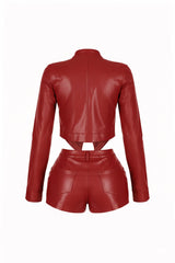 Dominance Duo PU Jacket &amp; Shorts SET
