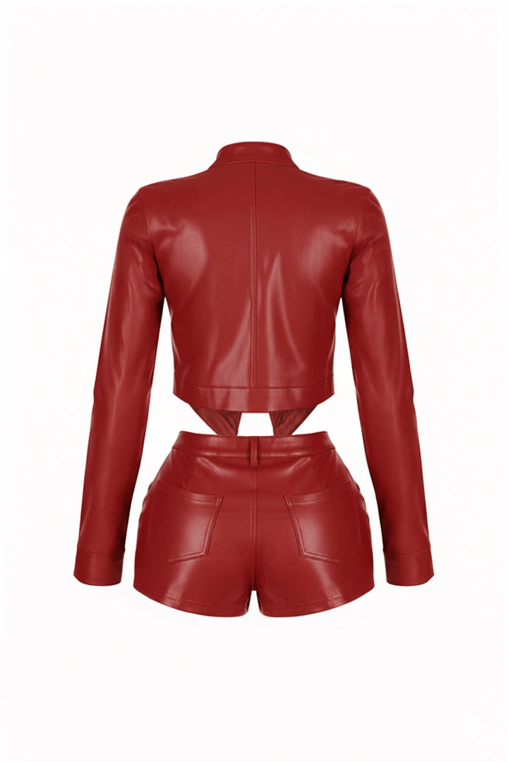Dominance Duo PU Jacket &amp; Shorts SET