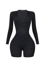 Cut Him Off Cutout Long Sleeve Romper