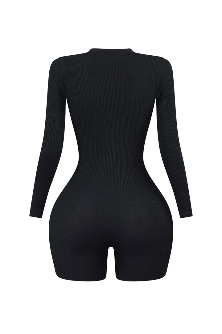 Cut Him Off Cutout Long Sleeve Romper
