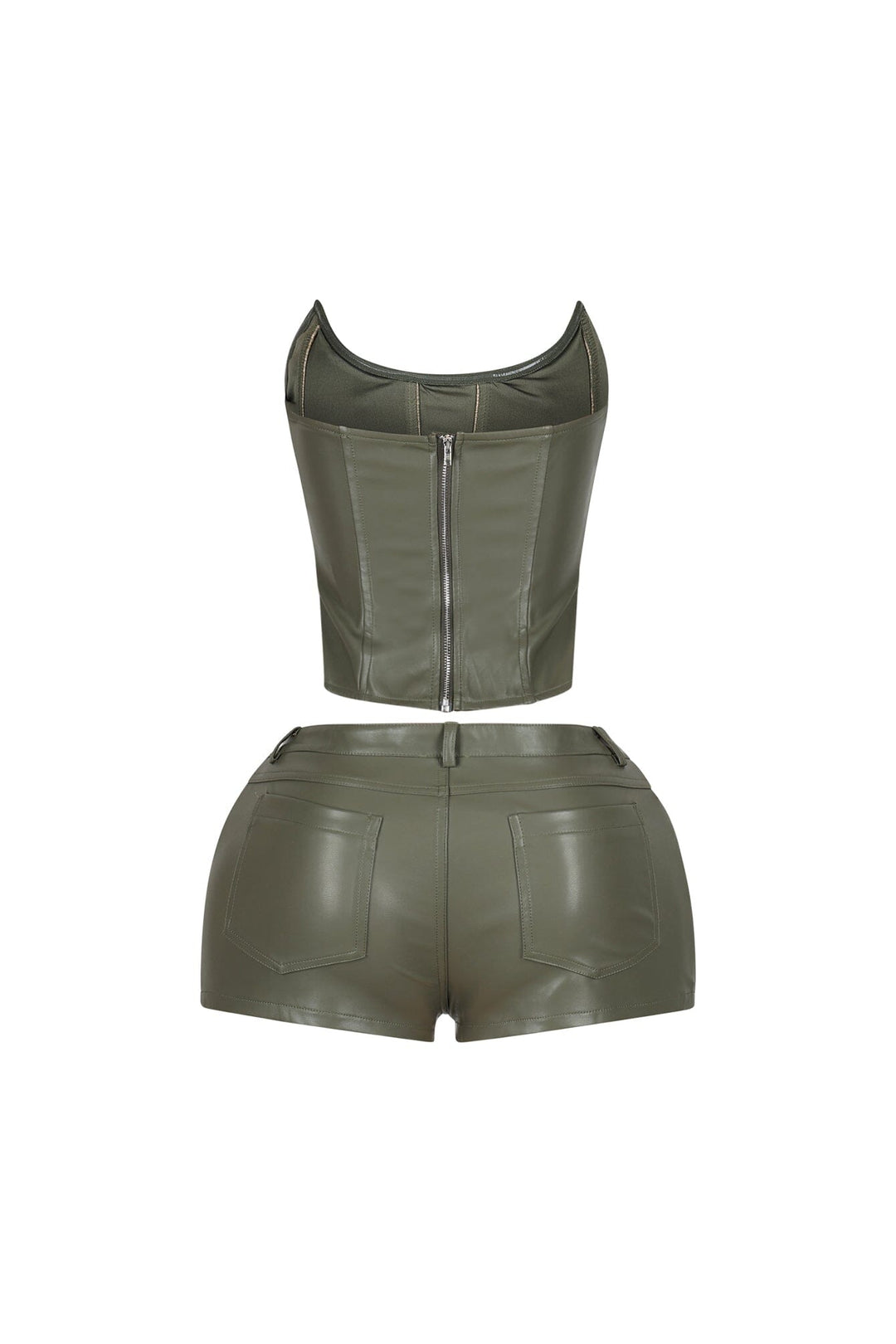 Juha PU Corset Top &amp; Shorts SET