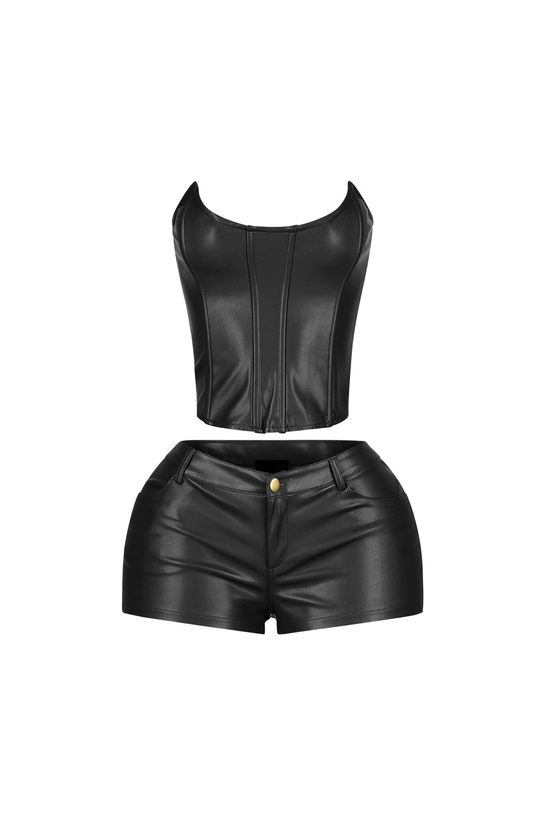 Juha PU Corset Top &amp; Shorts SET