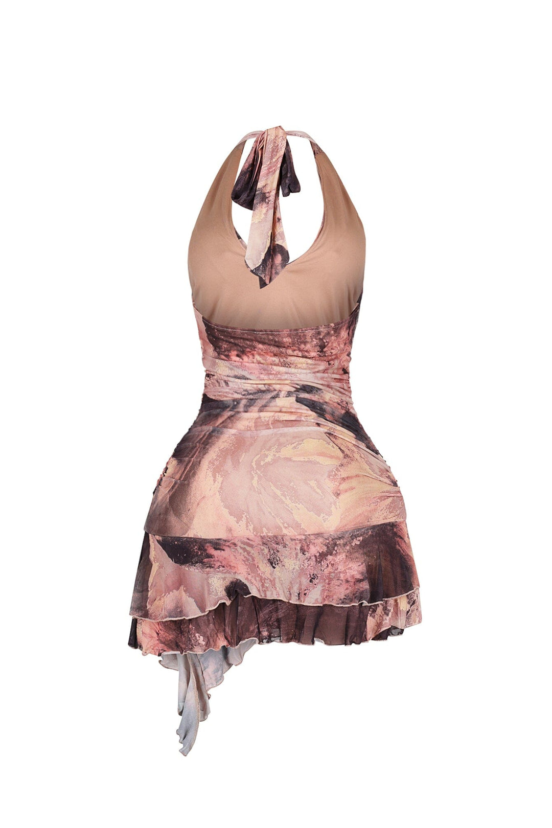 Avila Mesh Print Halter Dress