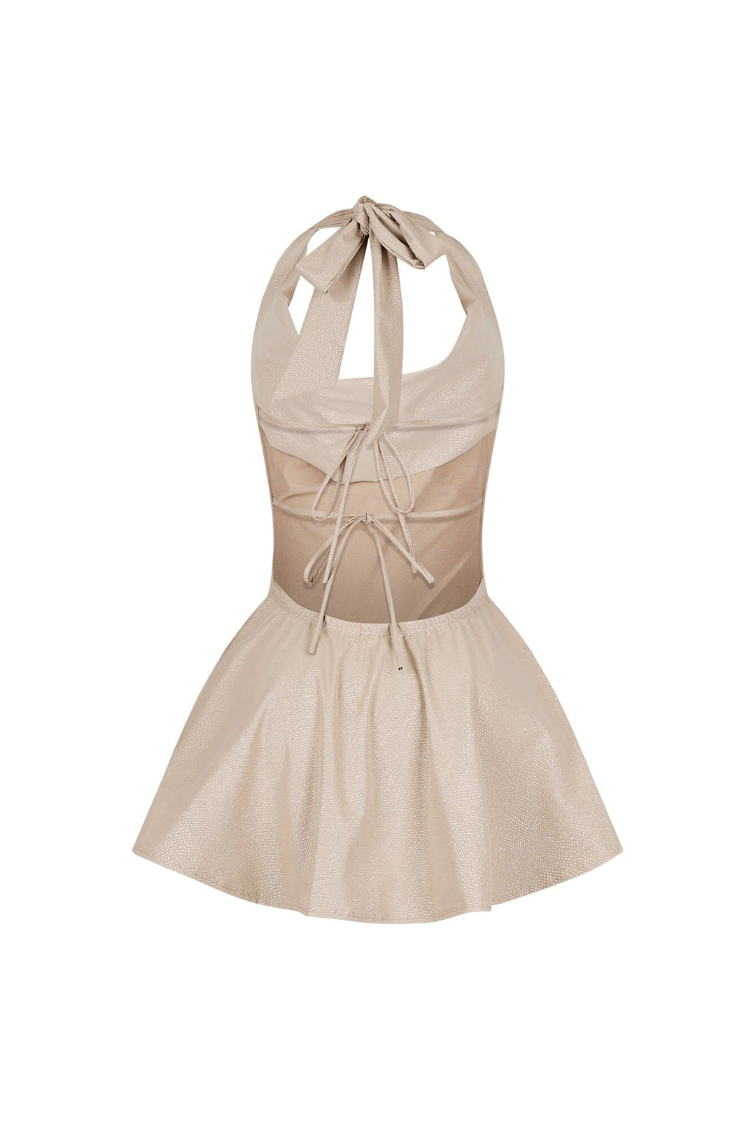 Kova Faux Leather Halter Dress