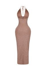 Aria Beaded Cowl Neck Maxi Dress