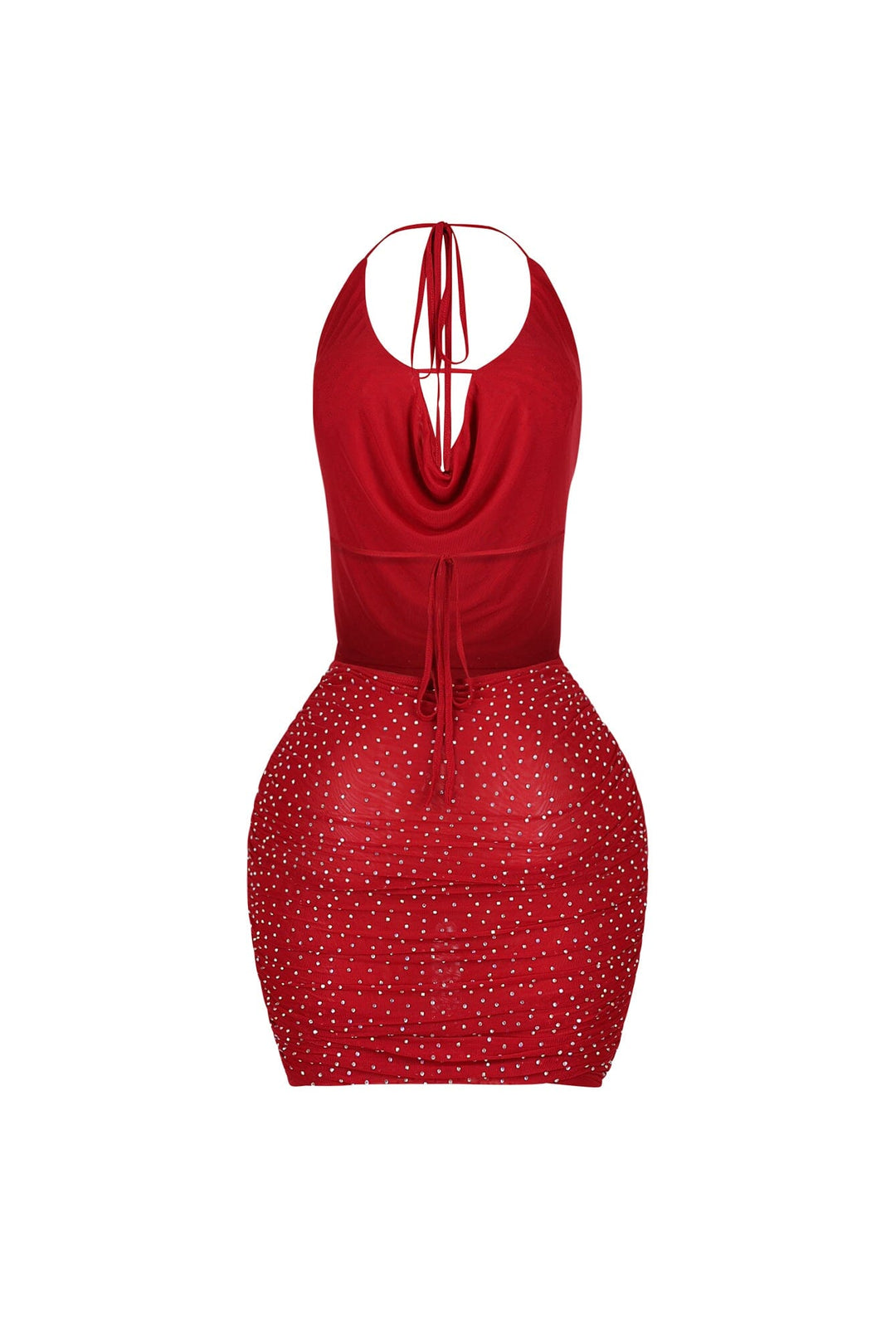 Alessia Rhinestone Mesh Mini Dress
