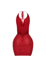 Alessia Rhinestone Mesh Mini Dress