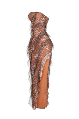 Zermatt Leopard Ruffle Maxi Dress