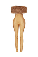 Furshine Off Shoulder Tricoat Jumpsuit
