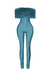 Furshine Off Shoulder Tricoat Jumpsuit