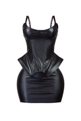 Strong Desires Faux Leather Top &amp; Skirt SET