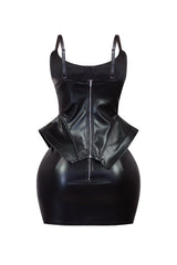 Strong Desires Faux Leather Top &amp; Skirt SET