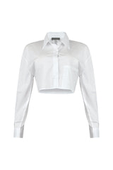 Alessa Poplin Cropped Shirt Blouse