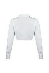 Alessa Poplin Cropped Shirt Blouse