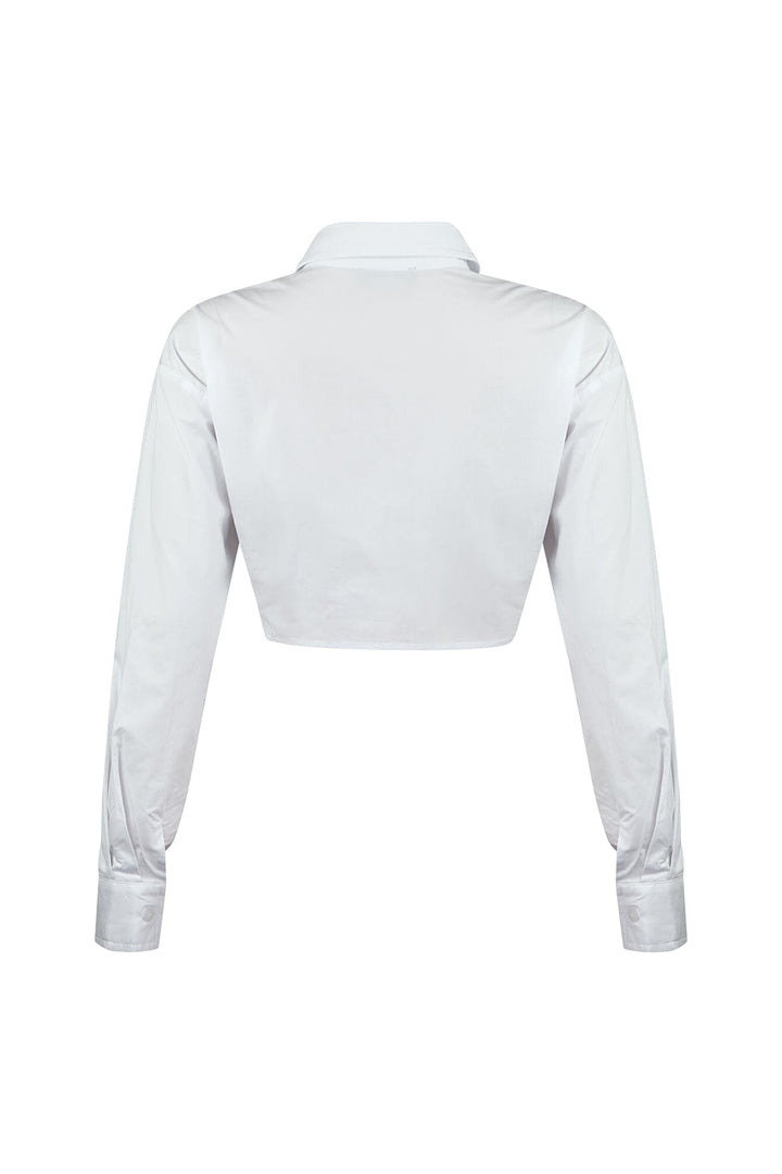 Alessa Poplin Cropped Shirt Blouse